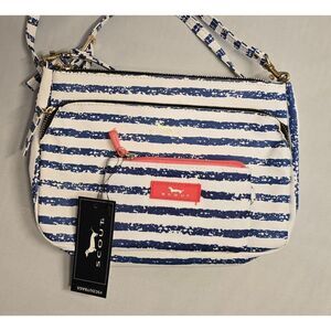 Scout Navy & White Striped Crossbody Bag With Mini Pouch coin purse